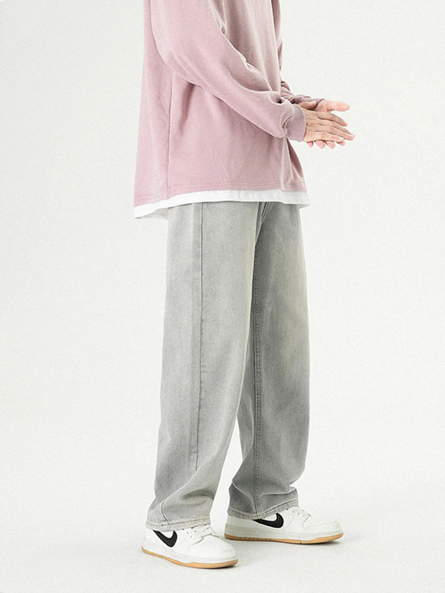 Four Seasons Men's Tie Dye Y2K Jeans High Street Straight Wide Leg Pants Fashion Streetwear Ins Hot Selling Men's Denim Pants