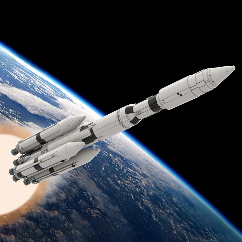 Конструктор MOC Saturn V MLV: Трехступенчатая космическая ракета, 5369 деталей, развивающая игрушка для сборки, идеальный подарок на праздник (art.: 3920db57fca44) - 3920db57fca44