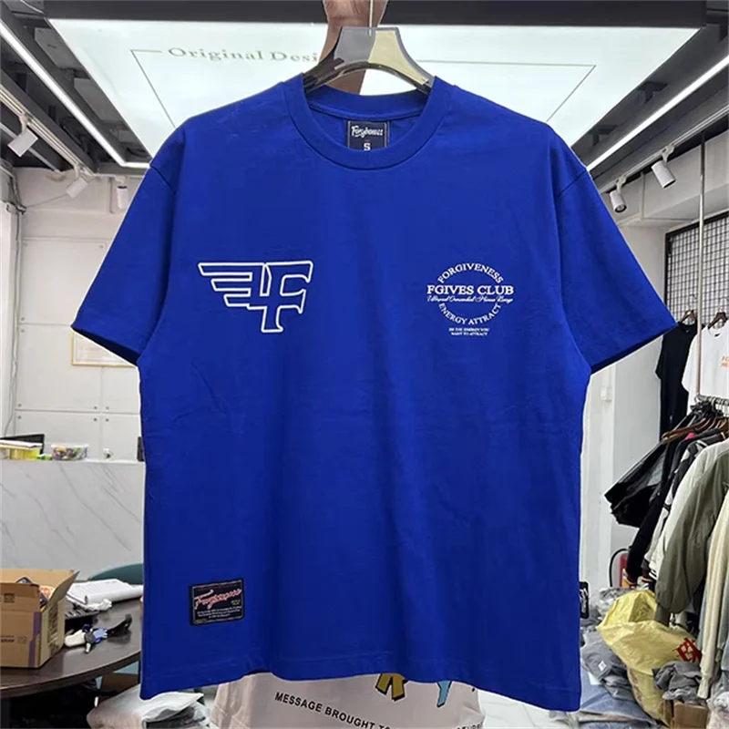 

Forgiveness Letter Logo Print Summer Short Sleeve High Quality Cotton Crew Neck Loose Casual T-Shirt
