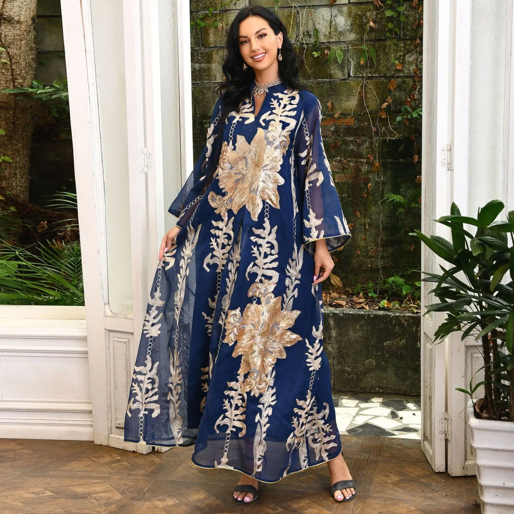 Eid Mubarak Abaya Dubai Turkey Muslim Fashion Women jalabiya Dress Islam Caftan Marocain Vestidos Clothing Robe Musulman