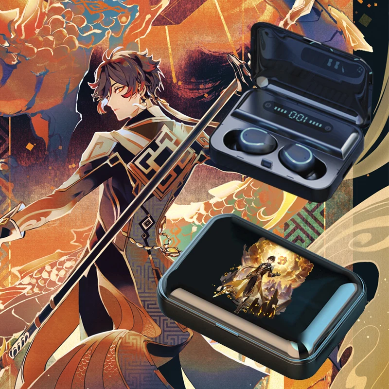 

Game Pattern Wireless Earbuds Collei Series Bluetooth Earphones YeLan Nilou Cyno Cospaly Genshin Impact Charging Box For Android