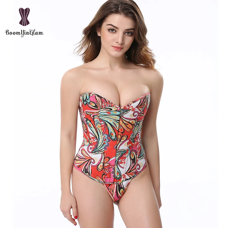 

Регулируемый корсет с лентой на завязках, 6 брошей, женское белье, зеленый, красный корсет-бюстье для зрелых женщин