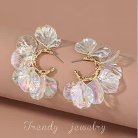 colorful petal flower earrings 2022 new simple fashion earrings for women holiday style jewelry gift to yourself