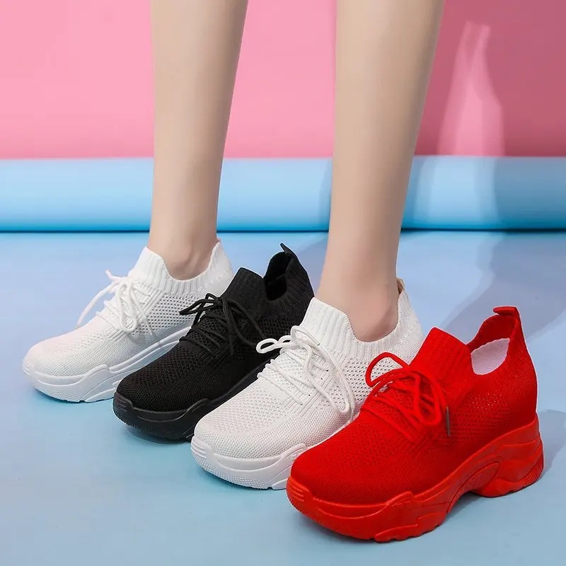 

Women's Sneakers With Platform Summer Shoes Woman-shoes Tennis Female Thick Sole 2022 Fabric Fashion Roses Mesh Trainers Rubber
