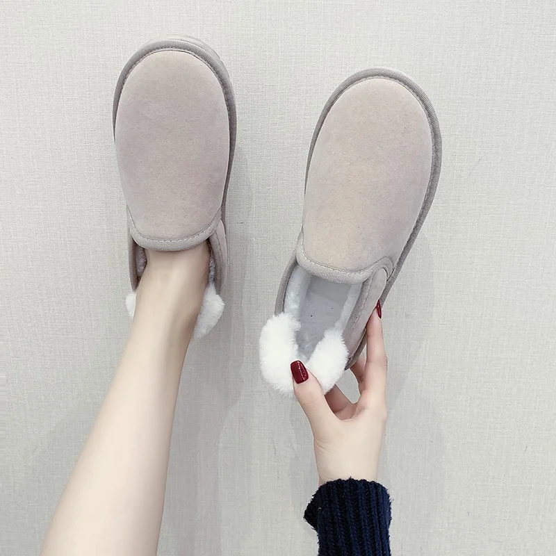

Women's Boots 2022 Winter Cotton Shoes Round Head Flats of Women Short Plush Faux Suede Boots Classic Casual Mini Snow Boots