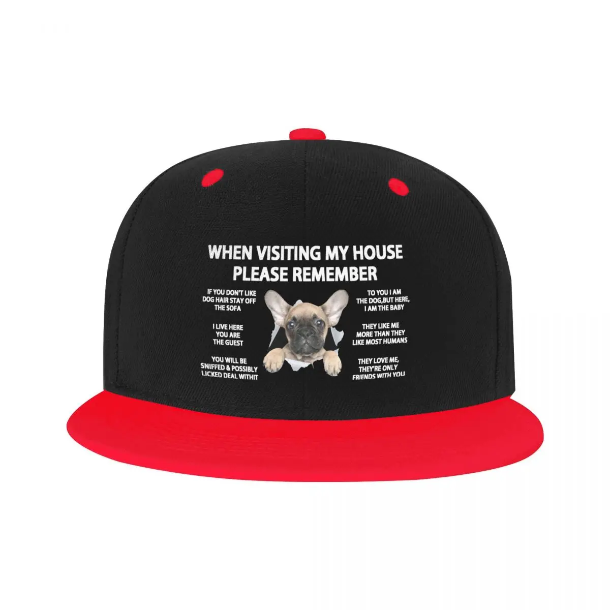 

Classic Cute French Bulldog Hip Hop Baseball Cap Men Women Custom Snapback Unisex Frenchie Dog Dad Hat Spring