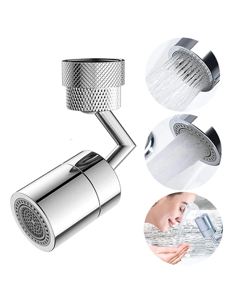 

720° Faucet Extender Universal Splash Filter Faucet Faucets Spray Two Outlet Mode Splash Filter Movable Kitchen Bathroom Tap