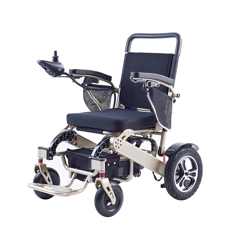 

2021 Amazon hot selling aluminum alloy lightweight wheelchair folding power remote control electric wheelchair