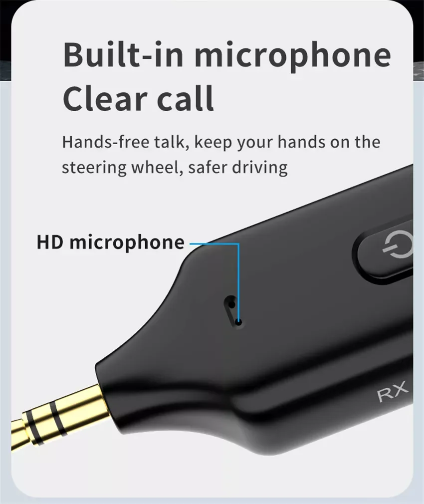 

Aux Bluetooth 5.0 Receiver Transmitter 2 IN 1 Wireless Stereo Audio Adapter Handsfree Call for Car Speaker PC TV Headphone