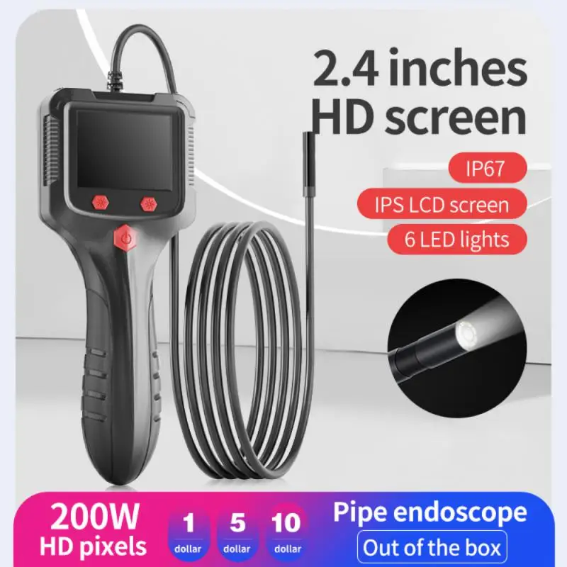 

8mm Lens With Screen Industrial Endoscope Detector Ip67 Waterproof Inspection Borescope Portable Handheld High-definition Camera