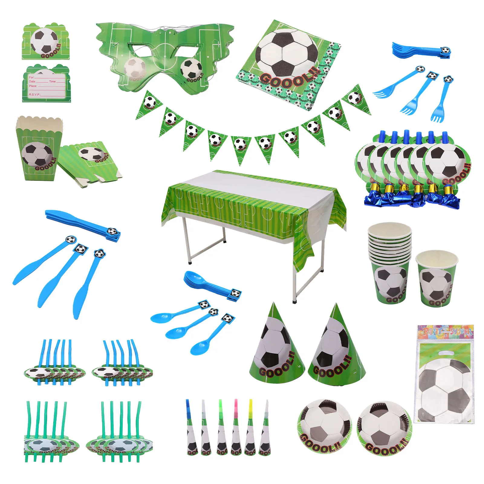

Football Party Decorations Kits Football Birthday Party Decorations 90Pcs Including Dessert Plates Cups Napkins Tablecloth