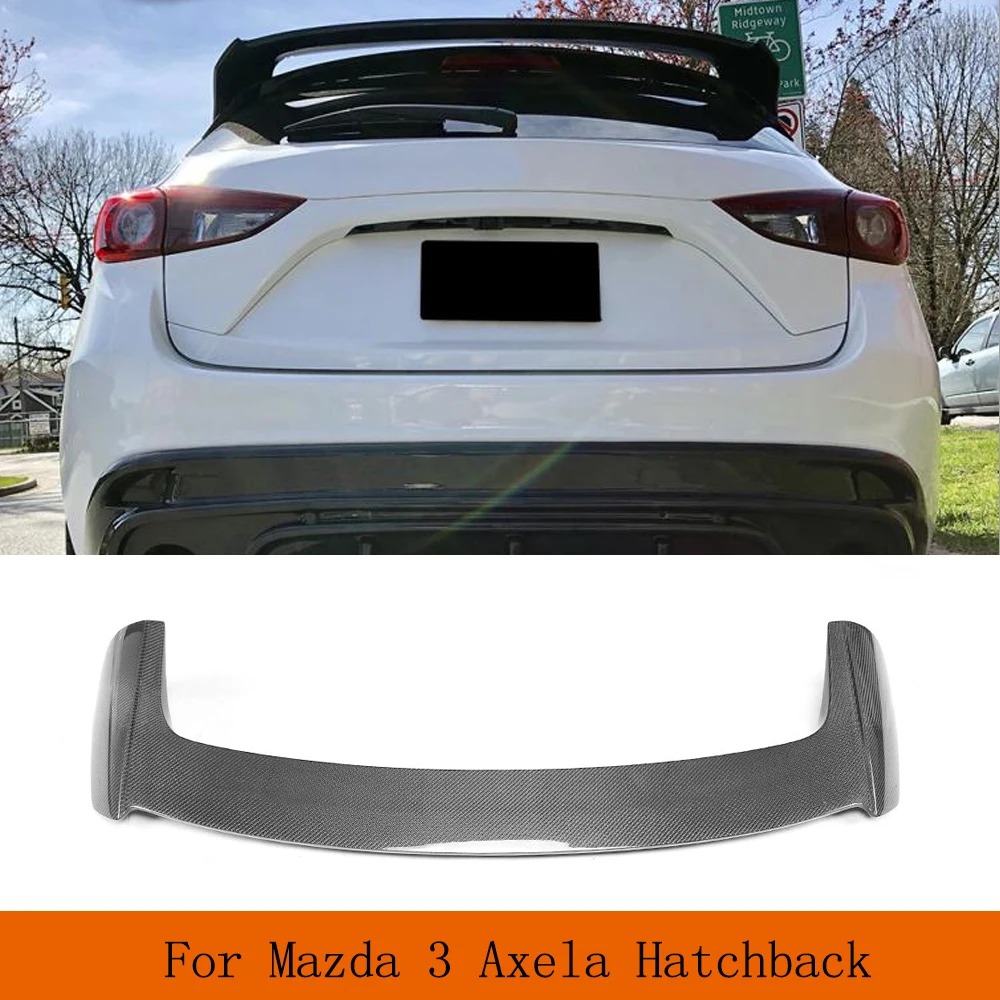 

Автомобильный задний спойлер, крыло окна на крыше для Mazda 3 Axela Sport Hatchback 4-Door 2014-2017, глянцевое черное крыло из углеродного волокна/ФАП