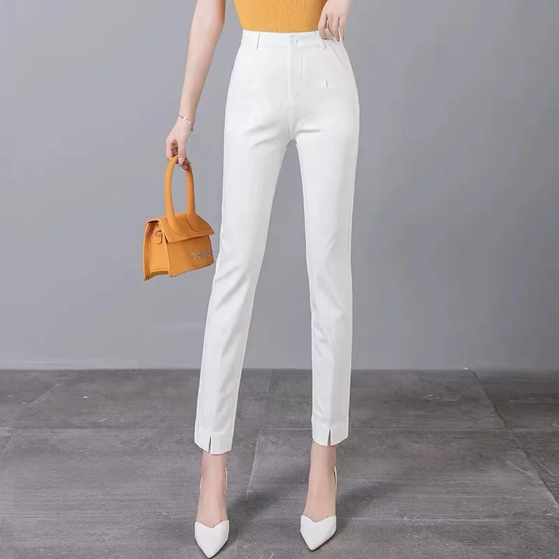 

Women's Autumn And Summer Professional Suit Pants Slim Fit Nine-point Pants All-match Slit Casual Pencil Pants