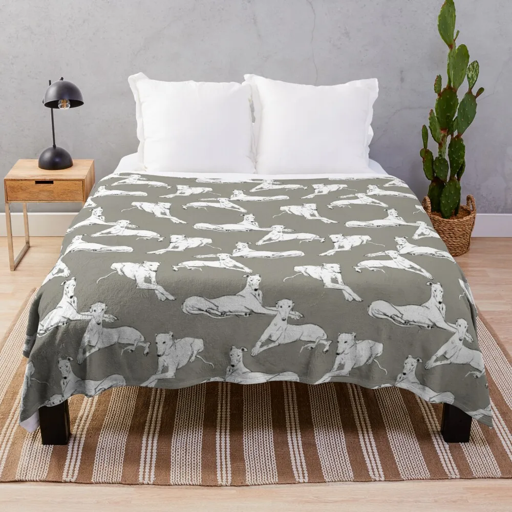 

Relaxing Blue Tile White Chunky Designer Fabric Throw Blankets