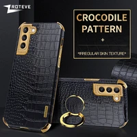 s21 case zroteve crocodile pattern leather cover for samsung galaxy s21 s22 ultra s20 fe note 20 9 10 lite note20 s10 plus cases