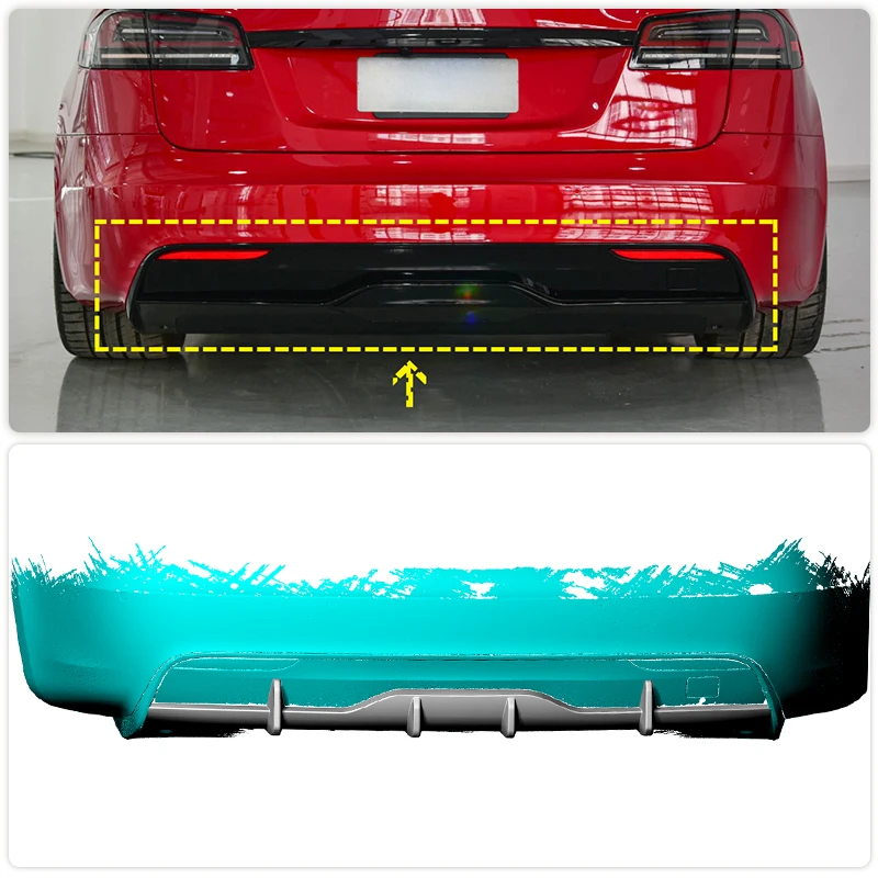 Автомобильный задний бампер диффузор спойлер для губ из углеродного волокна Tesla