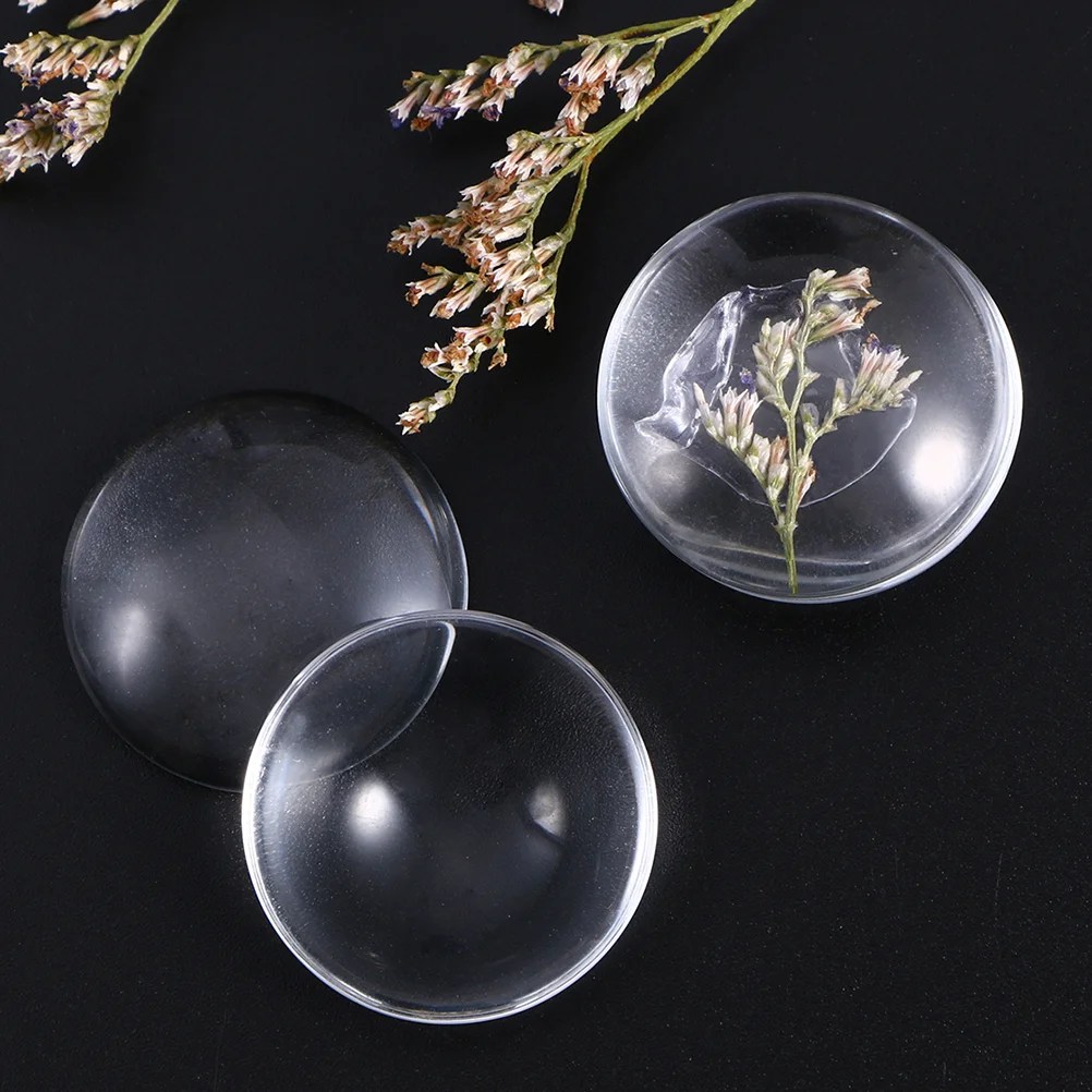 60 шт. серьги со стеклянным куполом и кабошоном прозрачные с кристаллами камеи