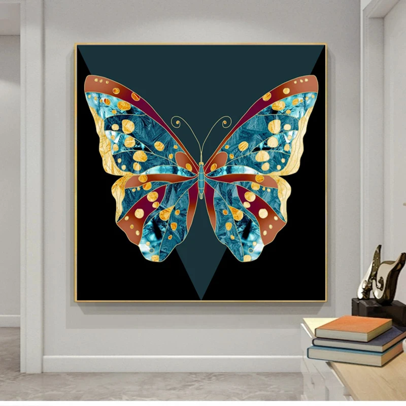

Nordic Colorful Abstract Butterfly Art Canvas Painting Animal Art Posters and Prints Wall Art Picture for Living Room Home Decor