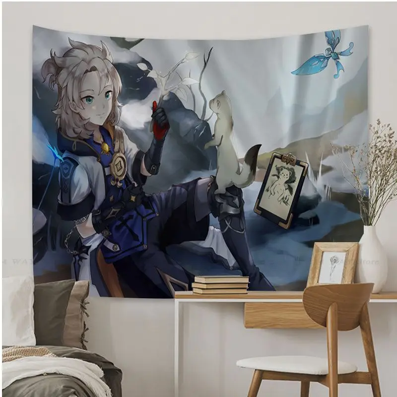 Albedo Genshin Impact DIY настенный гобелен дешевый хиппи подвесной богемный гобелены