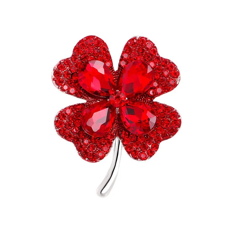 

Crystal Glass Fashion Alloy Clover Accessories Brooches for Women Weddings Party Casual Brooch Pins Gifts