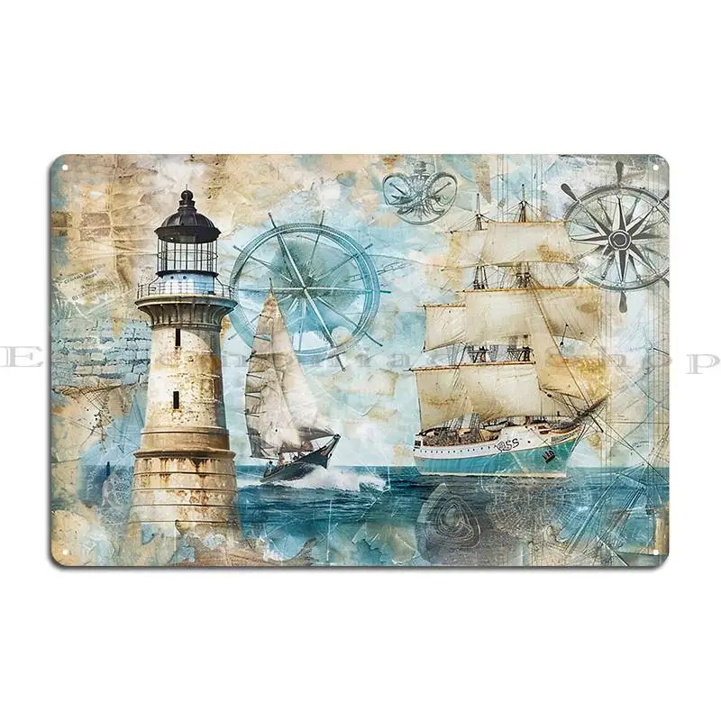 

Металлическая табличка "Винтажное морское искусство"