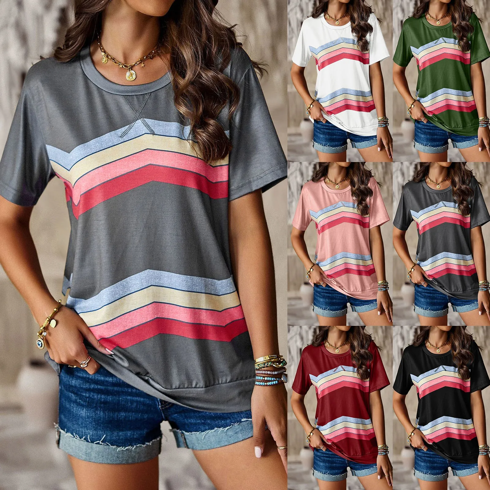 

Женская новая футболка с круглым вырезом и принтом в виде галстука-бабочки с коротким рукавом, однотонные футболки для женщин, рубашки для д...