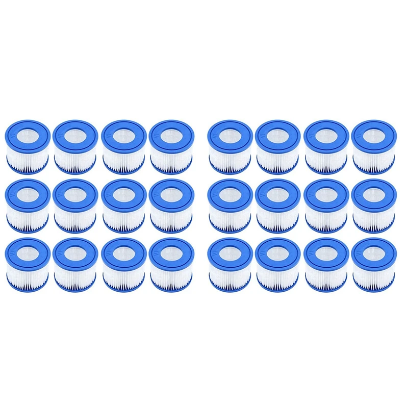 

24Pcs Swimming Pool Replacement Filter Elements VI Inflatable Filter Elements For Bestway VI Lay-Z-Spa Miami
