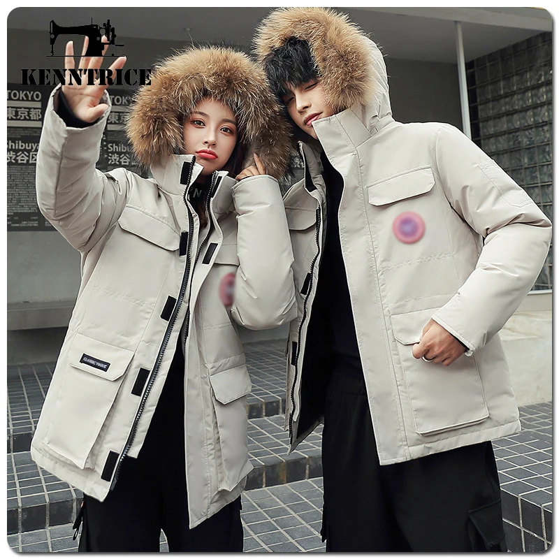 Kenntrice Fashion Parkas Jackets Youth colorful Trend Style Thermal Hooded Couples Dress Snow Windshield Cold Proof Big Yards