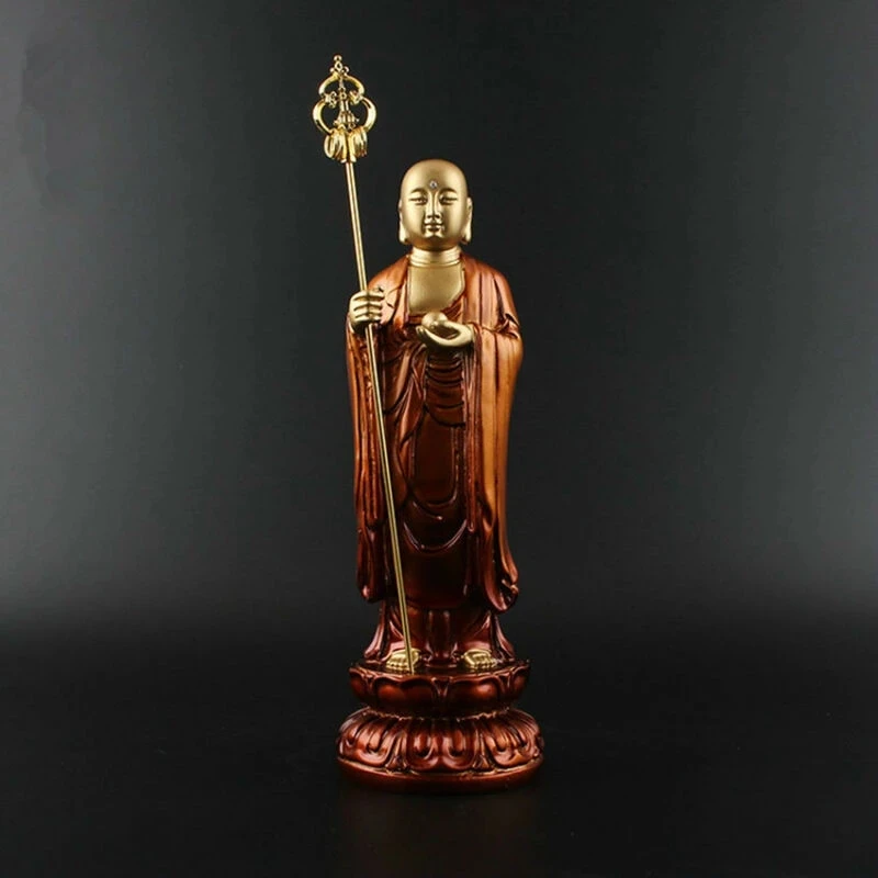 Статуя китайского монаха Будды Tangseng 8 дюймов Jizo Ksitigarbha Bodhisattva