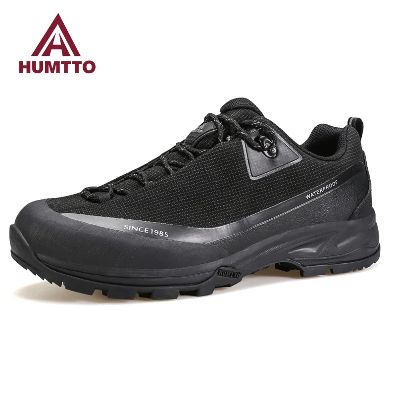 HUMTTO Hiking Shoes Luxury Designer Sneakers for Men Breathable Trekking Boots Outdoor Men's Sports Shoes Black Casual Trainers
