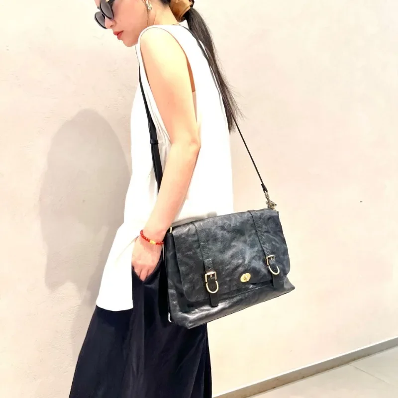 Высококачественная винтажная сумка ручной работы из натуральной кожи складная