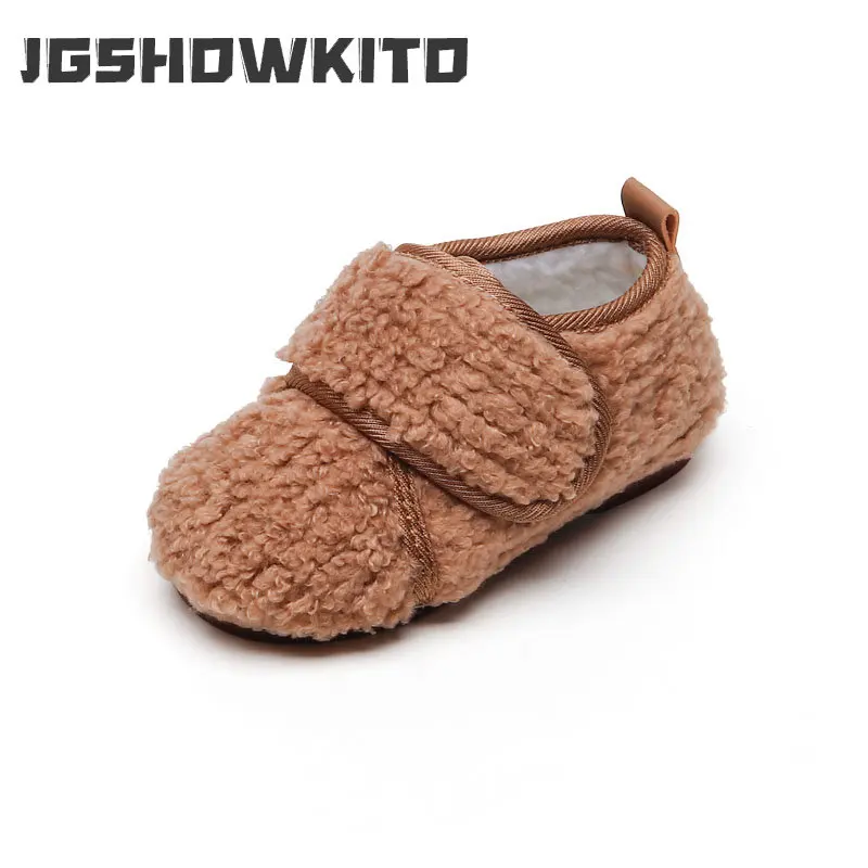 

Детская Хлопковая обувь 2022, зимняя корейская детская плюшевая однотонная мягкая подошва для мальчиков и детей младшего школьного возраста