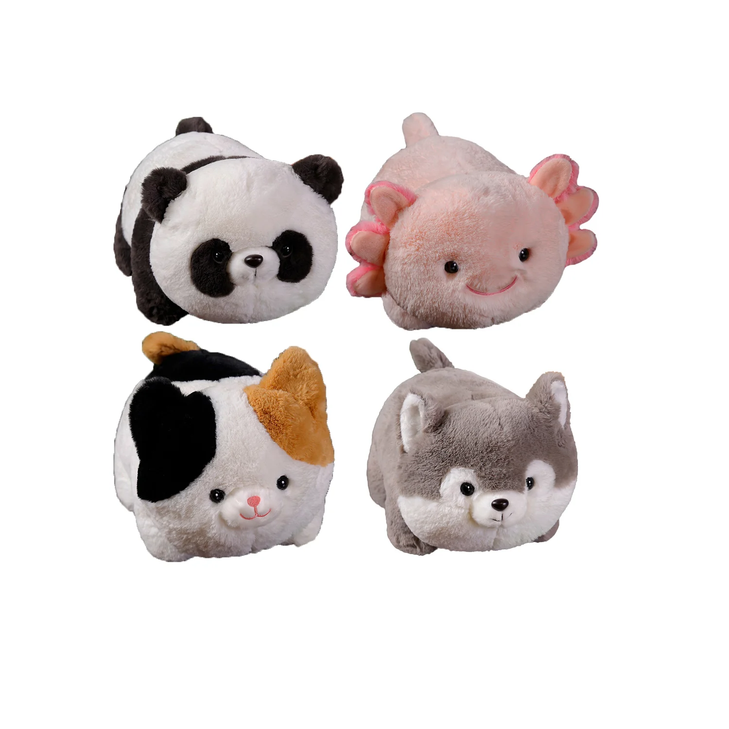 Пушистая розовая плюшевая игрушка Axolotl свинка пухлый Кот милая панда серый хаски