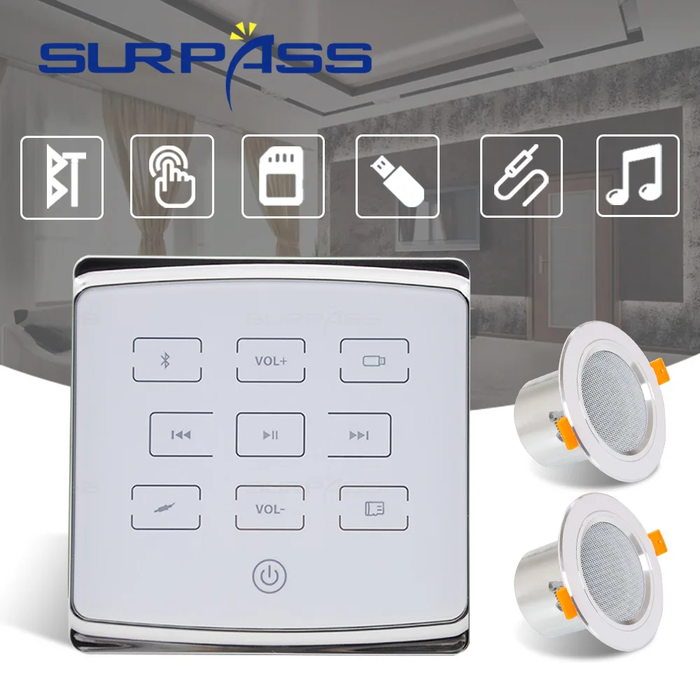 

Touch key BT Wall Amplifier With Ceiling Speaker Cheap Package For Home Theater Music System Bluetooth-compatible Audio Center