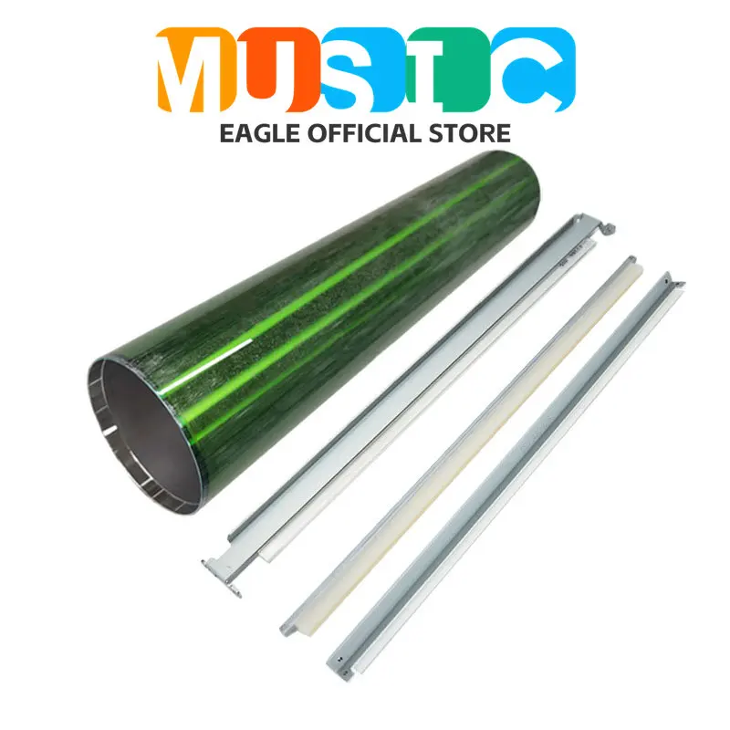 

1 комплект, барабанная установка DU107, OPC-барабан + основное вспомогательное лезвие для очистки + смазочная планка для воска Konica Minolta C1085 C1100 C6085 ...