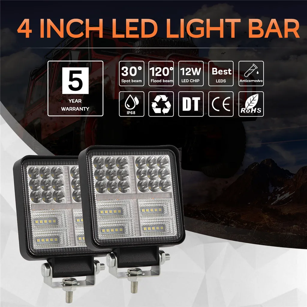 

2x4 дюйма автомобильная светодиодная фара рабочего света 3000K точечный луч вождения лампа Водонепроницаемая противотуманная фара автомобиль...