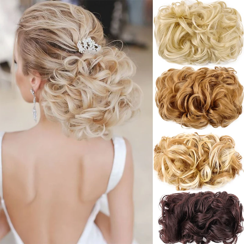 

Synthetic Large Comb Clips In Curly Hair Extension Fake Hair Pieces Chignon Women Updo Cover Hairpiece Extension Hair Bun