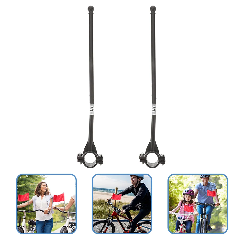 

2 Pcs Bicycle Flagpole Stand Cycling Display Kids' Bicycles Motorcycle Handlebar Flagpoles Advertising Holder Mounts Bike