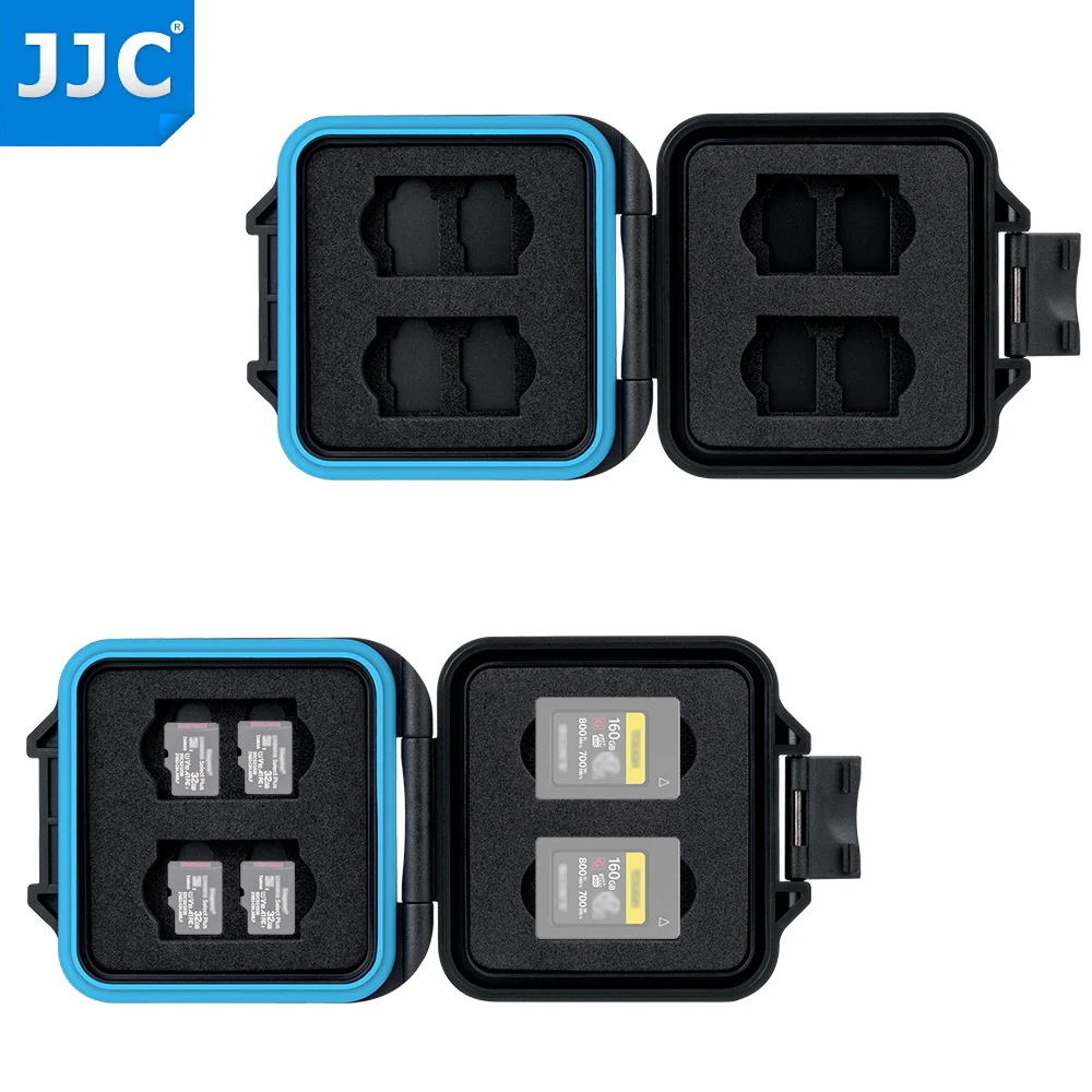 JJC Ultra-thin Memory Card Case Holder MicroSD Card Organizer Storage Box Waterproof for 8 MicroSD TF + 4 CFexpress Type A Cards