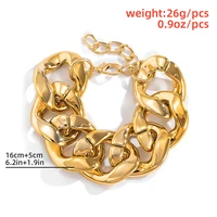 2022 punk hip hop cool twist thick chain bracelet personality exaggerated charm geometric bracelets bangles for women