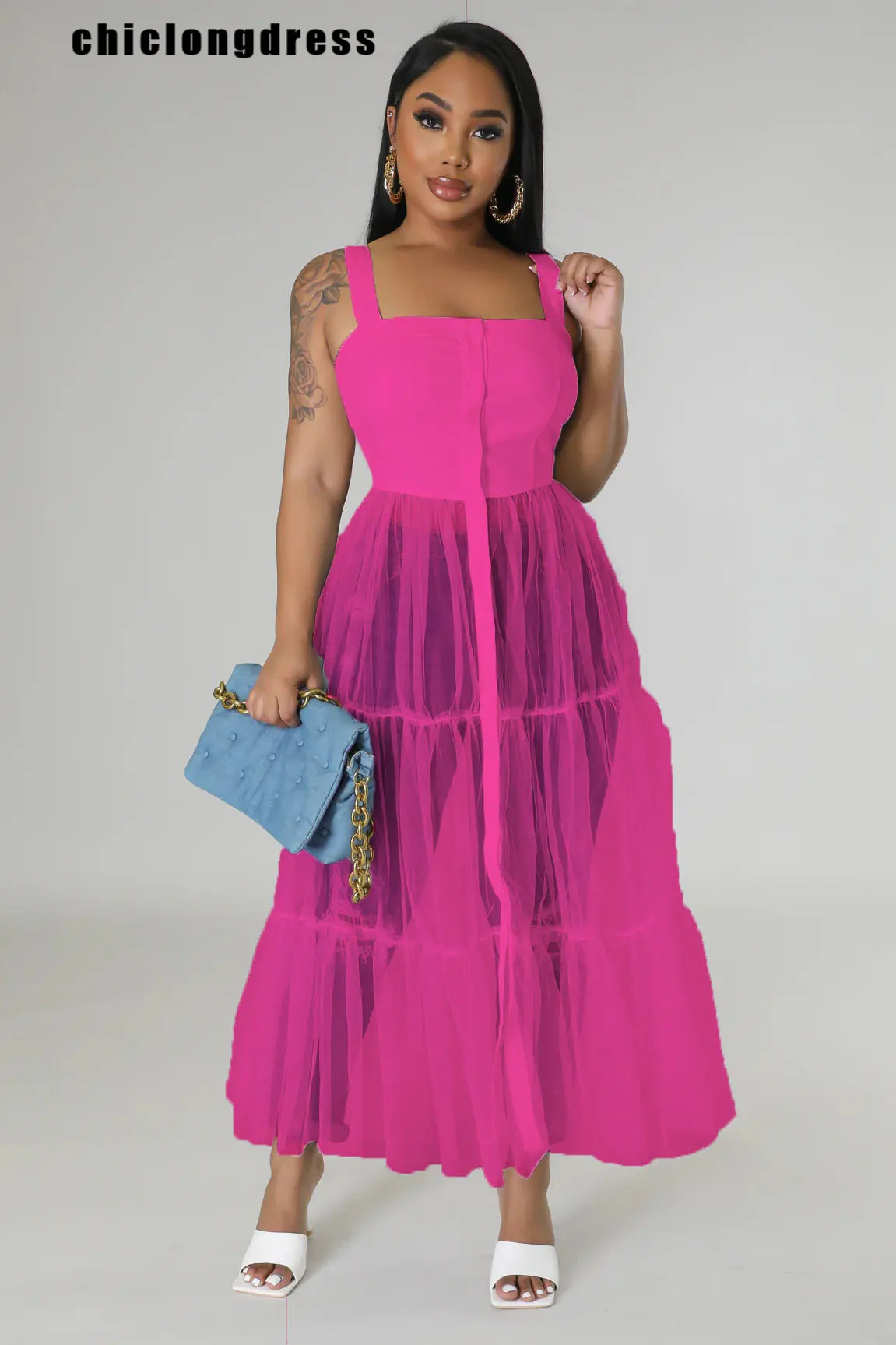 

Женское Сетчатое платье на бретельках, элегантное Сетчатое платье без рукавов в пляжном стиле