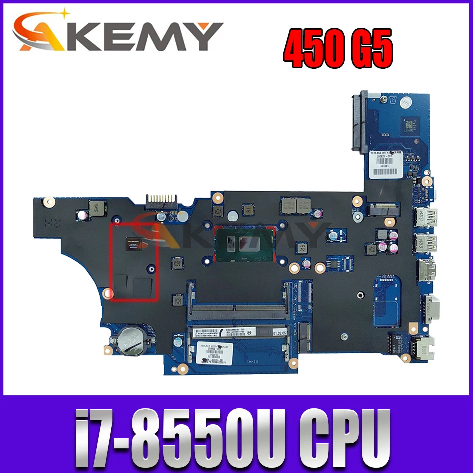 

L00825-001 DA0X8CMB6E0 For HP ProBook 450 G5 with i7-8550U N16S-GTR-S-A2 L00825-601 Laptop Motherboard Tested
