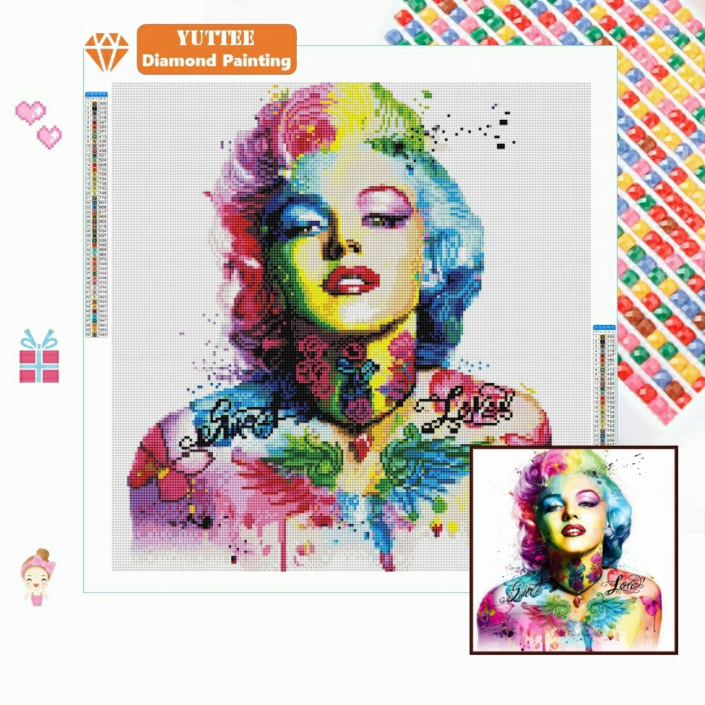5D Diy Diamond Painting Color Graffiti Marilyn Monroe Fashion Sexy Queen Cross Stitch Art Full Diamond Embroidery Wall Painting