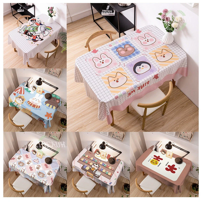 

Cartoon Tablecloth Pattern Korea Ins Study Table Cloth Decorative Aesthetics Anime Student Japanese Kawaii Desk Pad Cute Pink