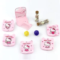 kawaii sanrio mirror comb hello kittys accessories cute beauty cartoon anime portable make up fold toys for girls birthday gift
