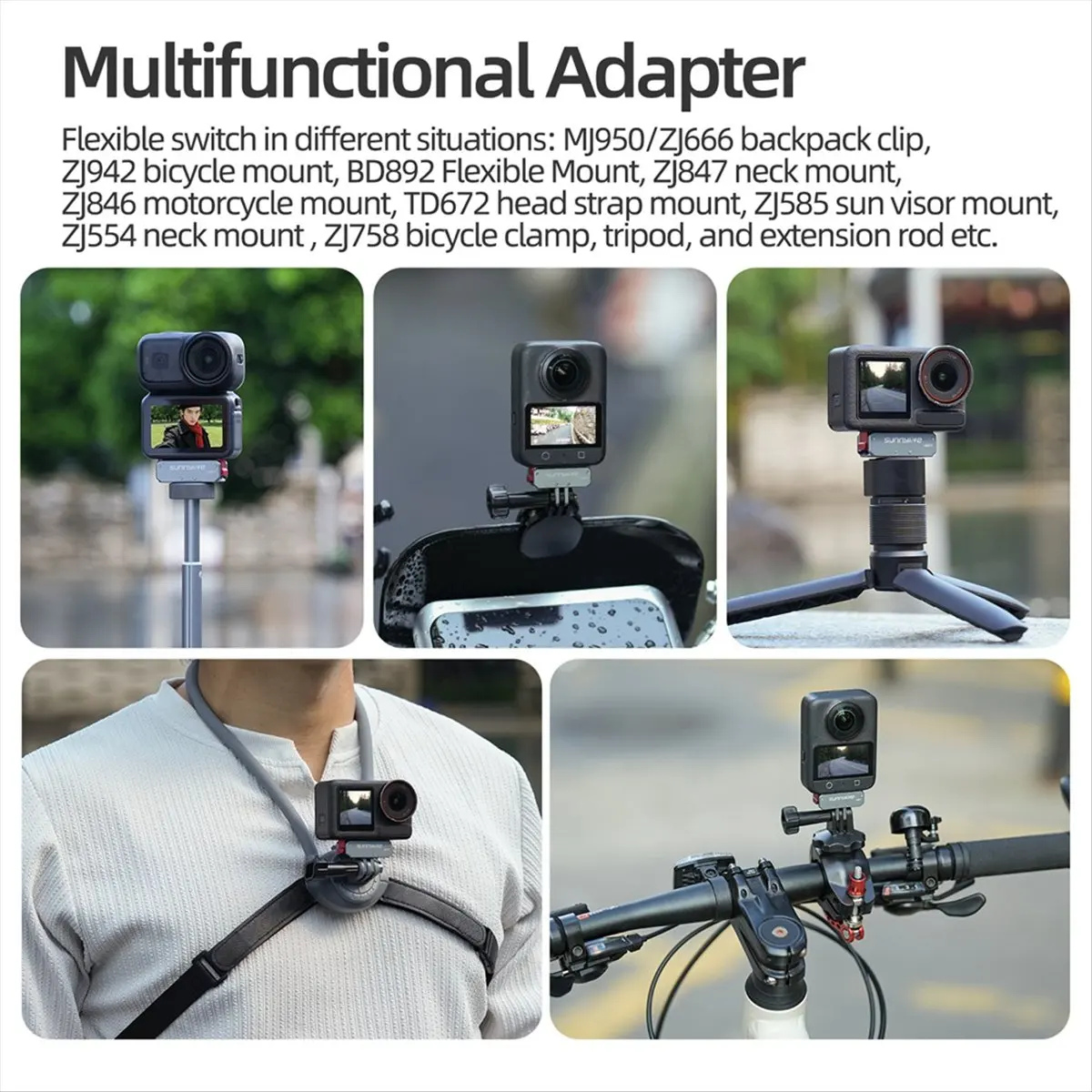 Фото Магнитное крепление-адаптер SUNNYLIFE N05R для DJI Osmo Nano, складное быстросъемное основание, адаптер для штатива, аксессуары №1