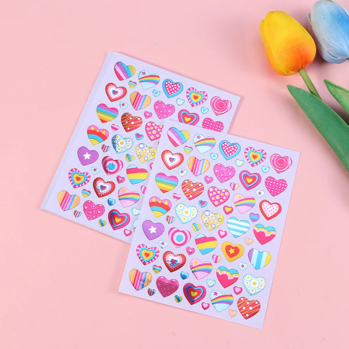 

10 Sheets of Creative Adhesive Colorful Cartoon Love Stickers Lables Stickers for Children