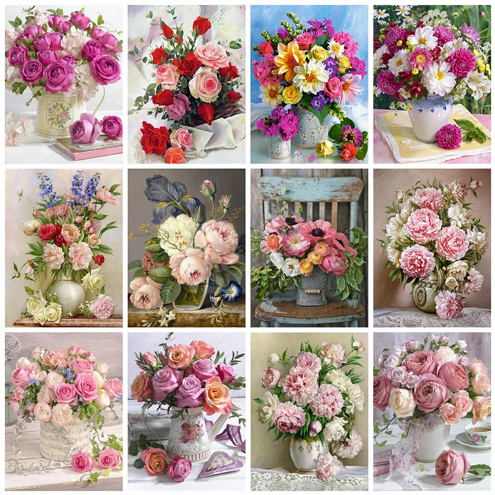 Купи Evershine 5D DIY Diamond Painting Flower Cross Stitch Kit Mosaic Diamond Embroidery Rose Full Square Drill Home Decoration за 163 рублей в магазине AliExpress