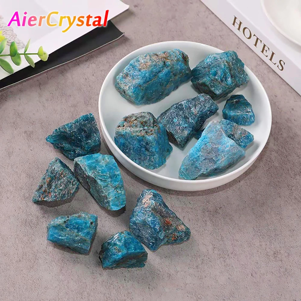 

100% Natural Native Blue Apatite Coarse Ore Crystal Gravel Mineral Irregular Decoration Crystal Raw Stone Living Room Decoration
