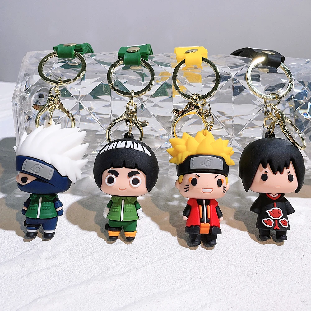 

Naruto Toy Keychain Anime Figure Haruno Sakura Hatake Kakashi Gaara Uzumaki Naruto PVC Pendant key Rings for Kids Birthday Gift